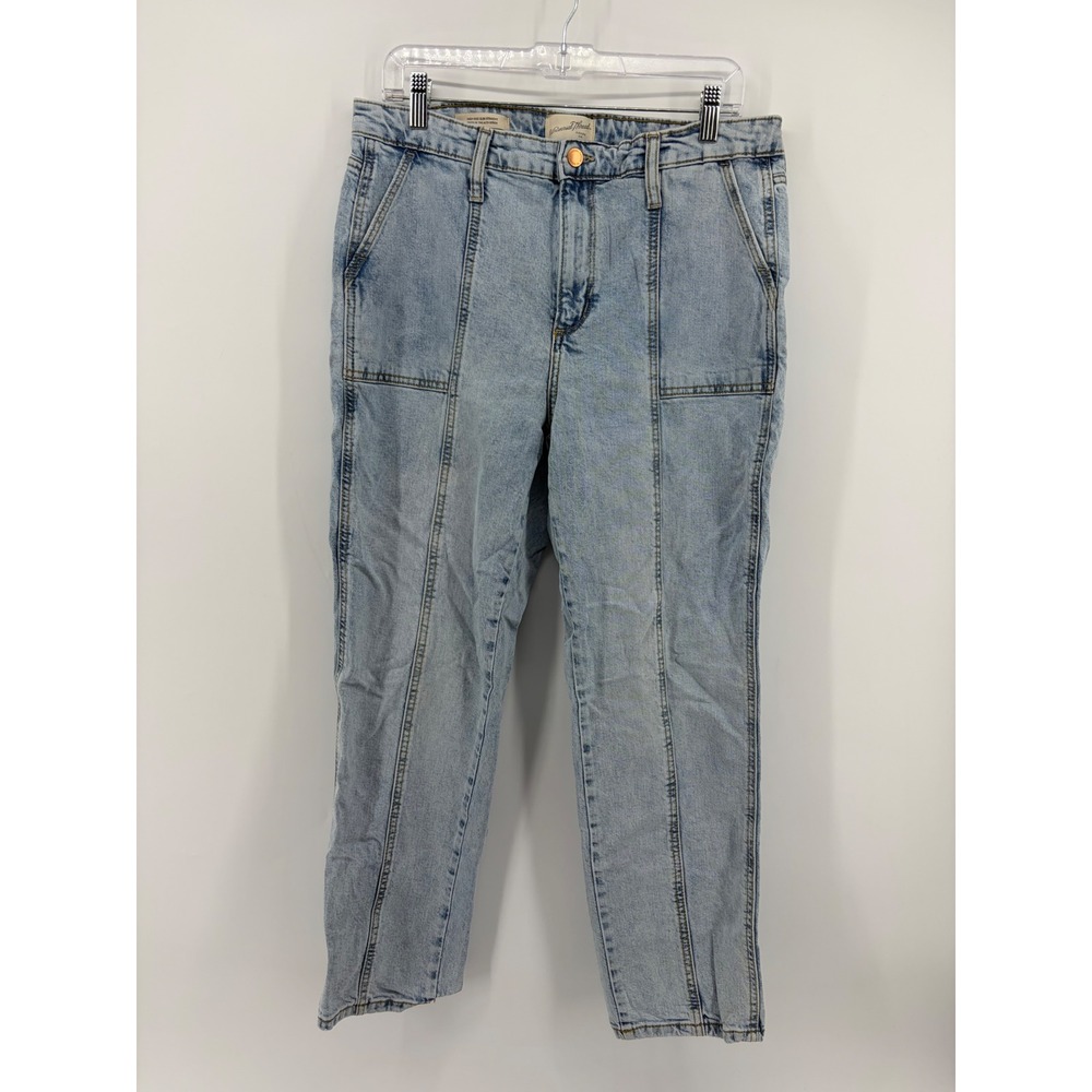 Universal Thread Womens 12/31R Light Wash Slim Straight High Rise Seam Jeans